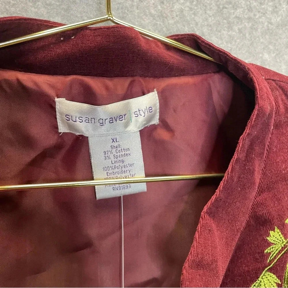 VTG Susan Graver Velvet Embroidered Jacket & Pant Set Boho Grandma Cottage NWT - Picture 3 of 11